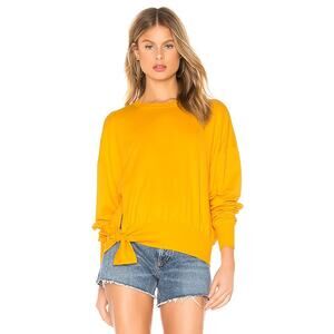 New Adriano Goldschmied AG Kylan Crop Tie Sweatshirt Golden Ochre Women's Size L